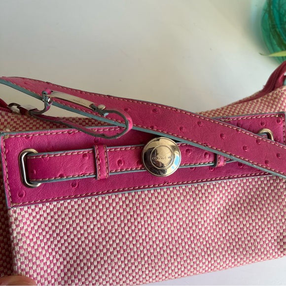 Emillie M. Swiss Dot Pink Leather and checkered Cloth Purse - Picture 5 of 7
